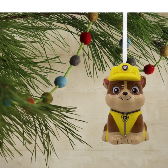 Hallmark Paw Patrol Marshall and Rubble Decoupage Christmas Ornaments, Set of 2 - Picture 5 of 6